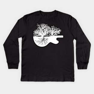 Guitar tree, guitarist gift idea Kids Long Sleeve T-Shirt